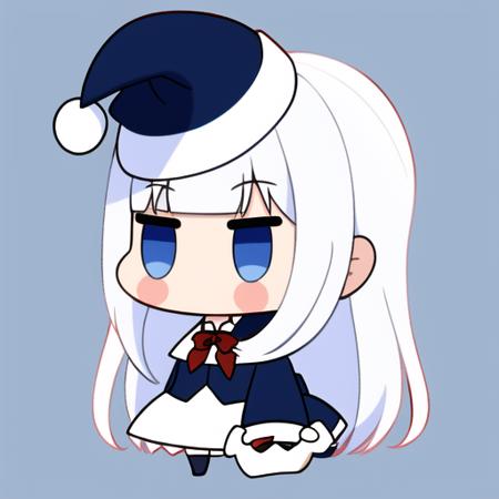 PadoruMeme, black school uniform, white shirt, red bow, gray blue eyes, white collar, (blue and white skirt), checkered_skirt, pleated skirt, black hair, smile, blush, long hair, 1girl solo