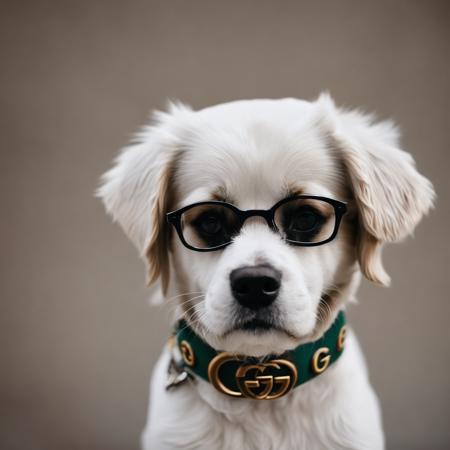 ((portrait+ style)), ((modelshoot style)), ((analog style)), ((photo)), ((cute dog)) with a ((gucci collar))