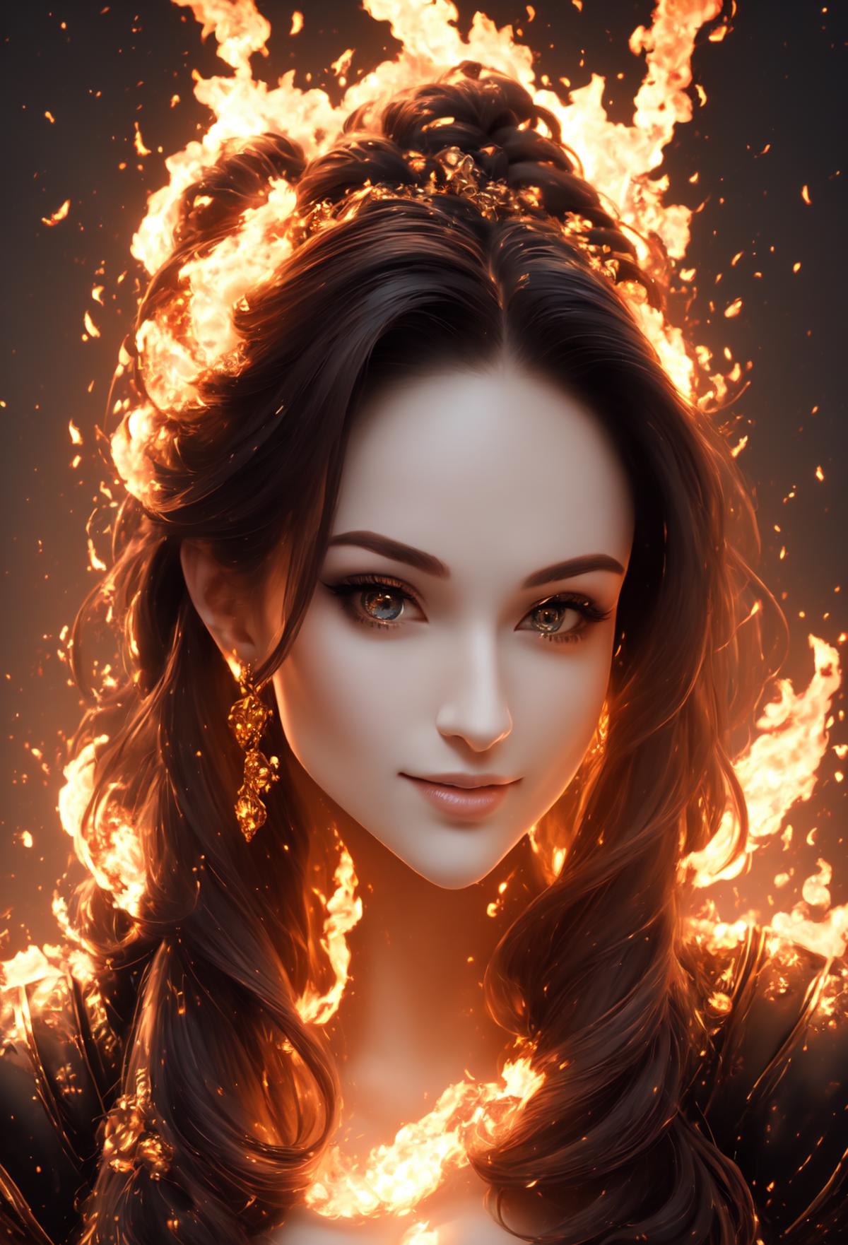 Fire portrait lora image by Trex
