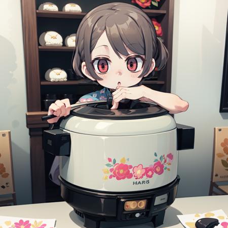 shouwa-appliance water boiler rice cooker floral print