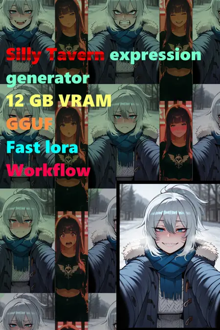 SillyTavern Expression pack generator, QWEN Image Edit 2509, 12GB VRAM Workflow