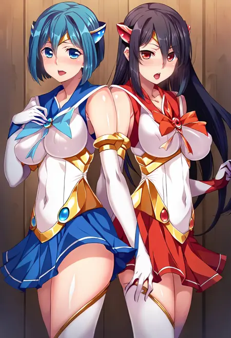 Hizaki Kureha 火崎 紅羽 and Mizushima Aoi 水嶋 葵 PONY (2 Characters 4 outfits) Sailor Element セーラーエレメント