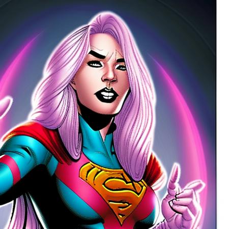 cozmikduzk1, a cartoon girl with pink hair, pointing at camera with her finger , heart logo design, upper_body, shirt_open, rainbow hair, cinematic lighting, superhero pose,  extremely detailed, joe madureira, arterm, wlop,  cozmikduzk1