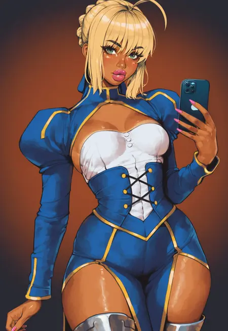 Jugganaut Freak Bimbo Style - Illustrious / bimbofication / big thick lips / drag queen / hyper girls / futanari / missjugg / narrow waist