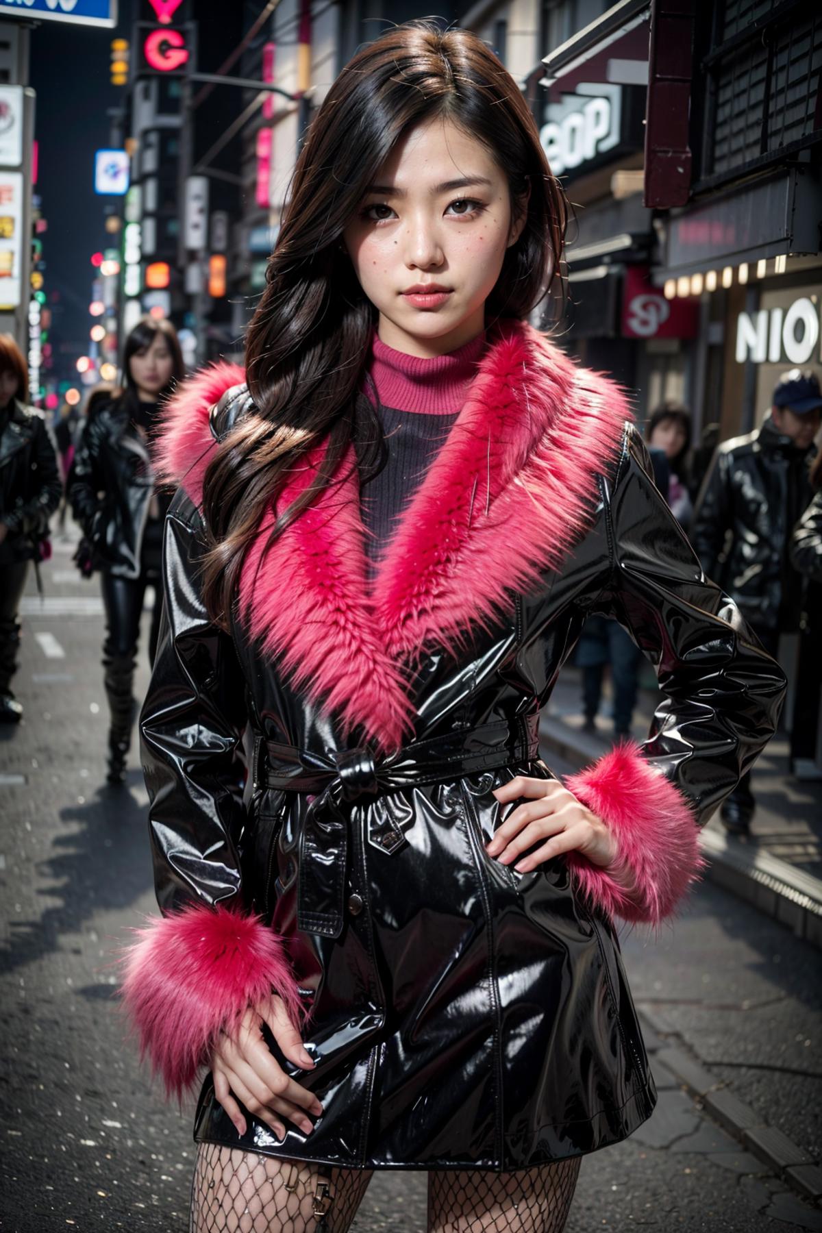 Hot Pink Fur Latex Coat image by feetie