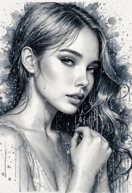 Cute girls wash each other in shower, wet bare skin, drops of water, ( absurdres divine aesthetic  FaeTastic extravaganza alcohol ink sketch). amazing, fine, detailed, masterpiece, lovely, charming, awe-inspiring, radiant, magnificent
<lora:InkArtXL_1.2:0.4> <lora:FaeTastic:0.35> . award-winning, professional, highly detailed . extremely high-resolution details, photographic, realism pushed to extreme, fine texture, incredibly lifelike, high contrast, well defined .