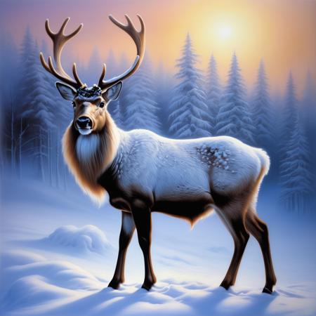 Academic Art Airbrushing (best quality), (masterpiece), ghostly reindeer, see-through, transparent, realistic, ethereal, neon, DonMN30nChr1stGh0stsXL <lora:DonMN30nChr1stGh0stsXL:1>, Using airbrushing for art, often for smooth gradients, spray effects, or automotive art., Academic Art, often for academic techniques, formal compositions, or academic subjects.