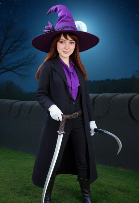 umamusume, sweep_tosho_(umamusume), 1girl, animal_ears, blush, gloves, hair_rings, hat, horse_ears, long_hair, looking_at_viewer, necktie, one_eye_closed, portrait, purple_eyes, ribbon, smile, solo, witch_hat, ,source_anime, , best quality, miniature hat, forged carbon weapon, 
Scythe, Two-Handed Scythe, Scythe of the Grim Reaper, 
Garden, trees, roots, walls covered with black moss,  black walls made of forged carbon, dark night, black moon,panch4989,, illustration, 
world mede of forged carbon, 
dutch angle, cute girl, white with black streaks hair, wine red eyes, wearing clothes made of forged carbon, jacket, shirt. baggy panys, silk hat,