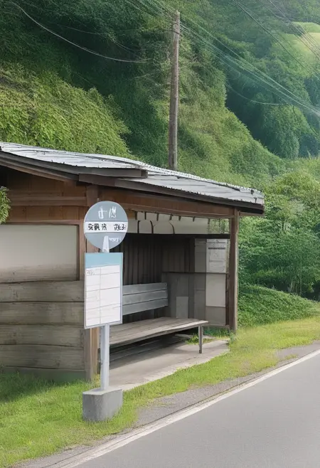 田舎のバス停 rural bus stop JP / illustrious