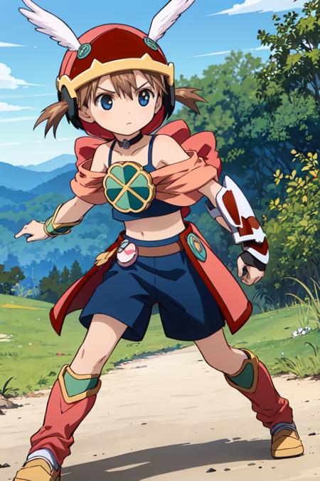 akazukin akz-armor, winged helmet, shorts, boots camisole, shorts