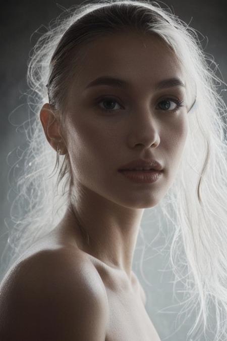 Beauty Photography: Focuses on well-lit, flawless skin and often used in beauty and cosmetics advertisements.<"shooting under very dark condition":1.8> with high iso, film, high key
