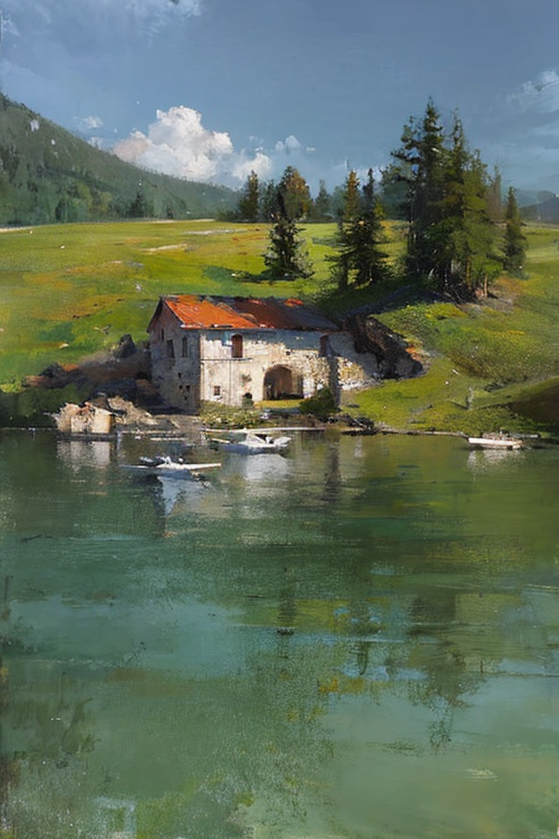 03797-1784227660-Mountain,lake_water,Boat,Forest,bichu,oil_painting,masterpiece,best_quality,HDR.UHD.4K,8K,64K,,,.png