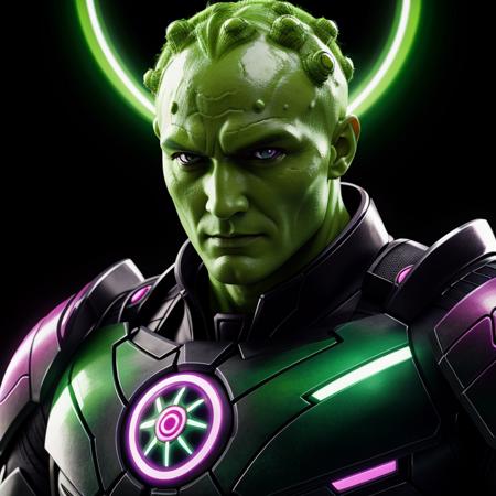 anime artwork of  <lora:Brainiac SD1.5:1.2>
Brainiac a man with a green head and a dark eyes, anime style, key visual, vibrant, studio anime,  highly detailed