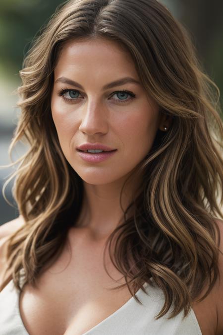 <lora:g1s3l3bund:0.9>, a Realistic photo of g1s3l3bund woman, long hair, breasts, looking at viewer, blonde hair, large breasts, brown hair, dress, cleavage, bare shoulders, jewelry, collarbone, upper body, earrings, parted lips, teeth, white dress, blurry, lips, grey eyes, blurry background, realistic, soft lighting, professional Photography, Photorealistic, detailed eyes, RAW, analog, sharp focus, 8k, HD, DSLR, high quality, Fujifilm XT3, film grain, award winning, masterpiece