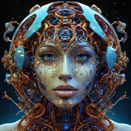 Human anatomy, fragmented body parts, 3d Sphere fragmentation of body, sphere and orbs breaking off face, cgi surreal masterpiece, vibrant colors, rim lighting, mechanical fragmentation, biosphere decomposition, high detail, floating parts, detailed cosmic background, fractal art, galaxy light vision, 16k, astral concept art, sharp lines, intricate, sophisticated, female, lush lips,  <lora:add-detail-xl:1>, symmetrical