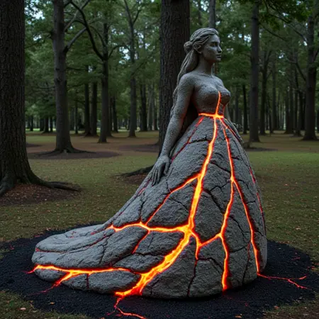 sculpture with cracks of lava / lava elemental