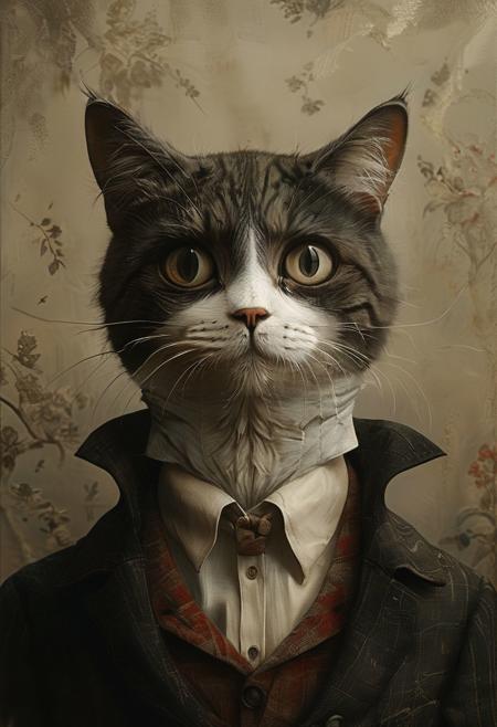 masterpiece,best quality,<lora:tbh118-sdxl:1>,portrait OF CAT,illustration,style of Anton Semenov,
