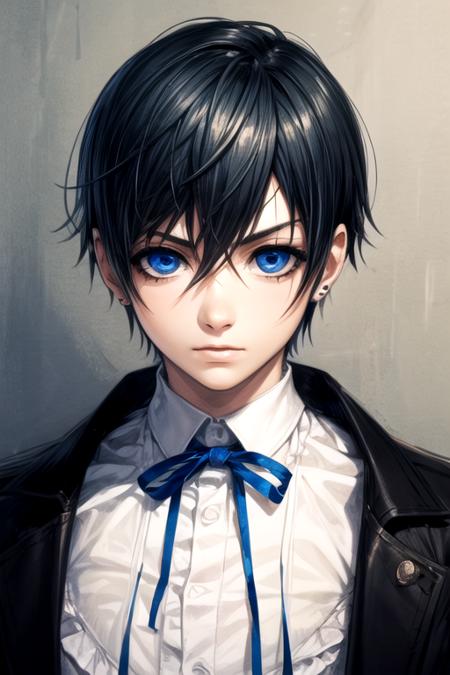 ciel_phantomhive black hair blue eyes