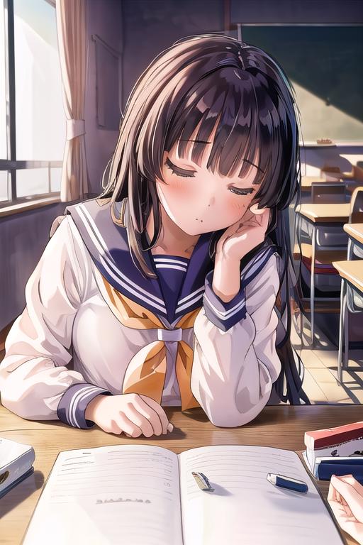 POV studying with your waifu image by Yumakono