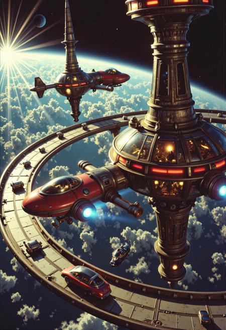 Cinematic Retro-Futuristic Worlds with Golden Hour Light V1