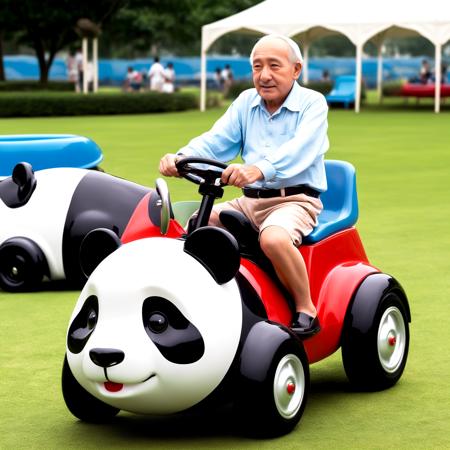 Panda car and animal-shaped car SDXL