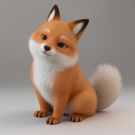 the cutest chubby fox, brightly lit, fur 3d render, pixar, raytrace render, evee, cycles, white background