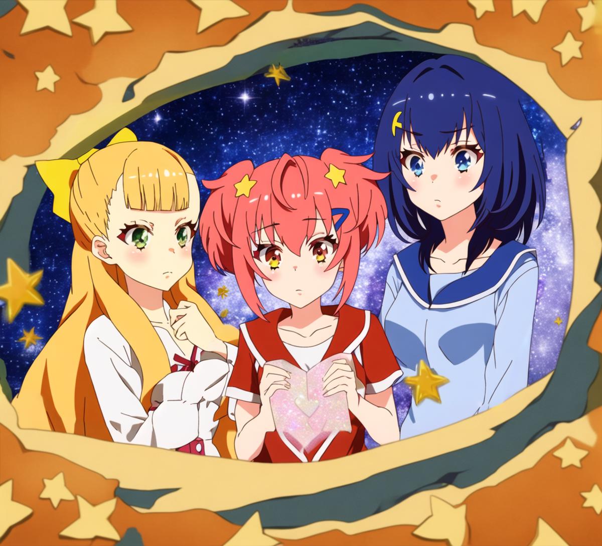 World Dai Star-characters-LoHa ワールドダイスター | OtoriKokona / Shizuka / Kathrina / NiizumaYae / SasugaChisa / YanagibaPanda / HiiragiNoa image by alea31415