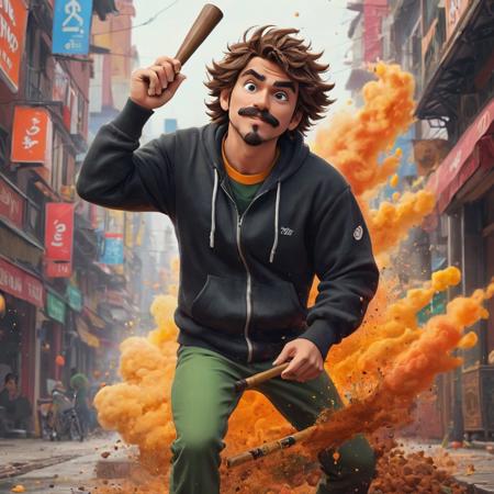 Take a deep breath and let's work step by step on this  
,
character holding a baseball bat, 4 2 0, 2019, art from nes game cartridge, stone age, featured on tumblr, joints, cant believe it is real, black energy, mario dabbing, etsy, long crooked nose, marginalia, shaggy, pioneering aesthetic, cigar, high quality, details, fine detail, trending on deviantart
,
Midjourney's Consistency, Dynamic Action Pose, Fibonacci Watermark Invisibly Displayed, High-res, Impeccable Composition, Lifelike Details, Perfect Proportions, Stunning Colors, Captivating Lighting, Interesting Subjects, Creative Angle, Attractive Background, Well-timed Moment, Intentional Focus, Balanced Editing, Harmonious Colors, Contemporary Aesthetics, Handcrafted with Precision, Vivid Emotions, Joyful Impact, Exceptional Quality, Powerful Message, Raphael Style, Unreal Engine 5, Octane Render, Isometric, Beautiful Detailed Eyes, Super Detailed Face and Eyes and Clothes, More Detail, Multi Colored, Splash Ink Illustration, Grammer Effect Style, Houdini Style, Sharp Lines and Brush Strokes, High Quality, Beautiful Matte Painting, 4K, CGSociety, Artstation Trending on ArtstationHQ