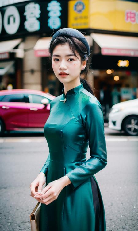 saigon  madamnhu aodai solo white gloves