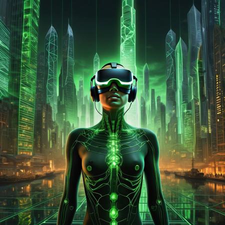 Ultra realistic full body color pencil drawn portrait of a double exposure, in the background the virtual reality depictions of Neom the Line City are shown; in the foreground rows of neuralinked bodies of global citizens are shown suspended, in the style depicted like that described in "The Organ Broker." Similar to the themes of the people used as batteries in the Matrix.
BREAK
Deep dark intense orange and green  misty background,
Dark theme, dynamic lighting, (soft shadows), (soft focus),  (photo realistic), uhd, 8k