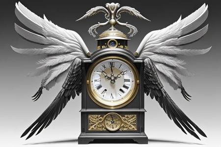 Clock with wings and talons