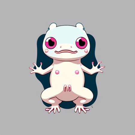 cartoon style Axolotl