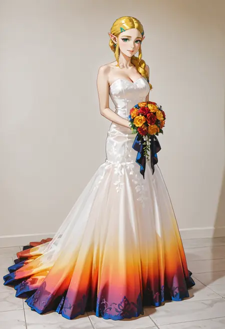 Sunset Dipped Wedding Dress