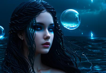 Gothic style <lora:Abstract Concept-1girl:1>,concept art 1girl,1girl,solo,close-up,long hair,blue theme,, <lora:Abstract Concept-water:0.4>,in style of Poseidon , water, background, scenery,lightning, waves,fantasy, aura, magic, glowing, Beeple, wet, liquid, energy, (air bubble, air bubbles,orb,orbs:0.89), . Dark, mysterious, haunting, dramatic, ornate, detailed
