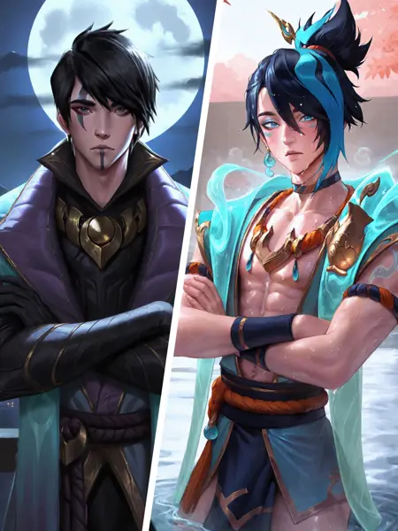 Aphelios / League of Legends [Original + Spirit Blossom Springs Skins]