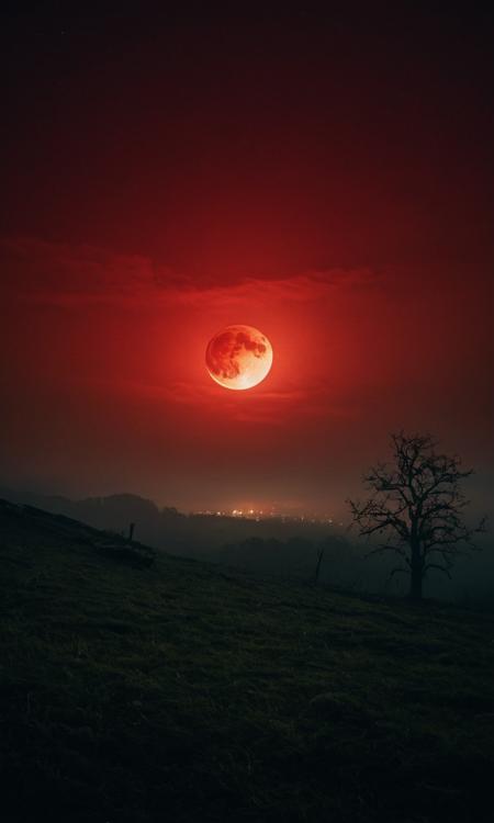 cinematic still A mysterious, fog-shrouded landscape illuminated by a deep red blood moon . emotional, harmonious, vignette, 4k epic detailed, shot on kodak, 35mm photo, sharp focus, high budget, cinemascope, moody, epic, gorgeous, film grain, grainy, A mysterious, fog-shrouded landscape illuminated by a deep red blood moon, colossal, monstrous, glowing, extremely detailed, very dramatic, cinematic ambient light, dynamic composition, magical, mystical, stunning, highly detail, focus, intricate, colorful, surreal, epic, artistic, fine, best, awesome, grand, atmosphere, perfect, peaceful, beautiful, unique