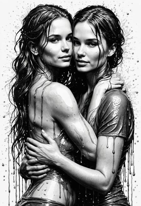 Cute girls hug in shower, wet bare skin, drops of water, ( absurdres divine aesthetic  FaeTastic extravaganza alcohol ink sketch). amazing, fine, detailed, masterpiece, lovely, charming, awe-inspiring, radiant, magnificent
<lora:InkArtXL_1.2:0.4> <lora:FaeTastic:0.35> . award-winning, professional, highly detailed . extremely high-resolution details, photographic, realism pushed to extreme, fine texture, incredibly lifelike, high contrast, well defined .