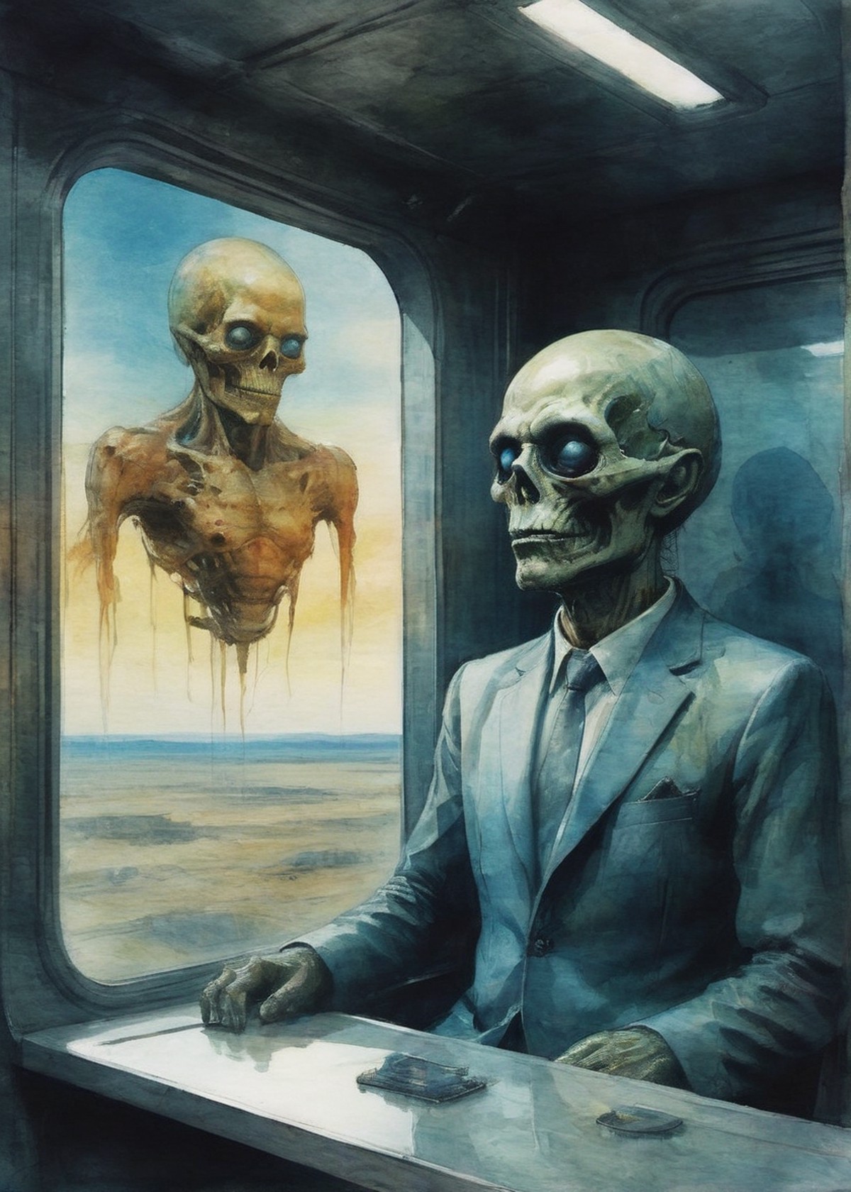 a vision of the future by beksinski by giger by William Eggleston reflections in chrome and glass