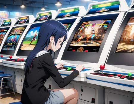 Play Arcade Games / アーケードゲームをプレイ　SDXL v1.0