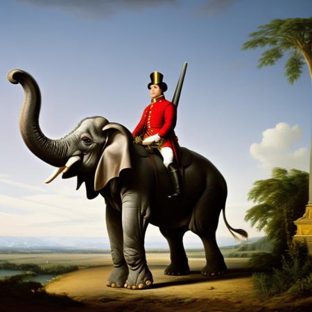 Napoleon riding a elephant