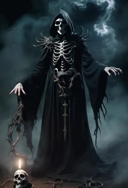 a sinister necromance casting spells