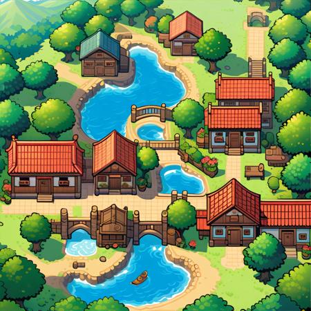 蔚蓝Blue2D游戏地图Game map SDXL