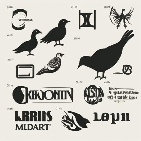 <lora:logogotypes_v10:1> logogotypes, bird, monochrome,