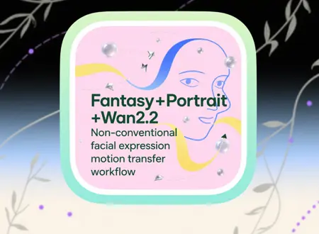 Fantasy+Portrait+Wan2.2 Non-conventional facial expression motion transfer workflow