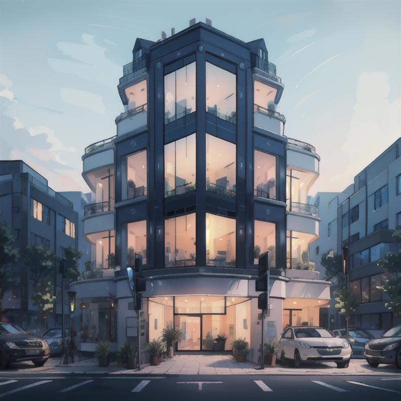 XSArchi_113FacadeOfMangaStyleBuilding漫画风格建筑正面 image by ipArchitecture