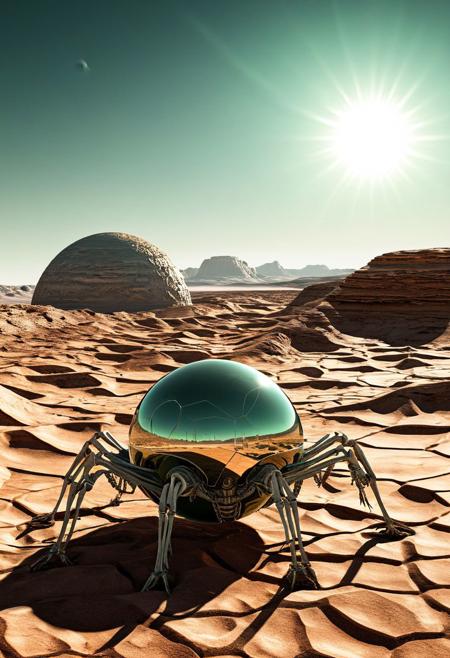 Architectural style _background, scenery of alien world scape, arid hostile planet and two suns ,illustration, Clear, Clean lines, geometric shapes, 3d structure of Gigantic Ttitan1.3 skeleton laying on its back with  whitish dry on the sun bones, structural, modern, terrifying, architectural drawing, highly detailed, insane intricacy, ultra detailed, perfectly shaped, precision1.5, perfection1.1, only cold tones: umbra and cold green-aventurine, post-apocalyptic