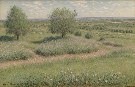 style of Claude Monet, hedgerow,yard ,plantation ,ranch ,coppice ,clump , Badlands ,