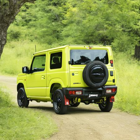 best quality, ultra-detailed, illustration,
JB64, jimny, vehicle focus, ground vehicle, motor vehicle, car, outdoors, tree, scenery, road, grass, from behind
 <lora:JB64_Jimny_SDXL_V2:1>