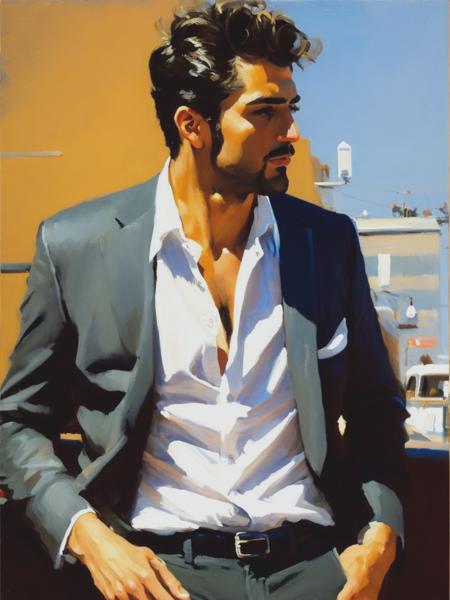 <lyco:BenAronson:1.0> a man Painted by Ben Aronson