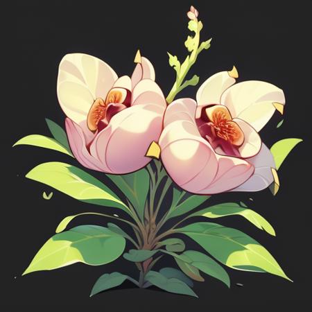 plants niji style,game icon,(fig:1.4),with a black background,